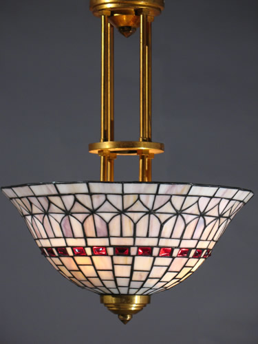 Deco Semi Flush Leaded Glass